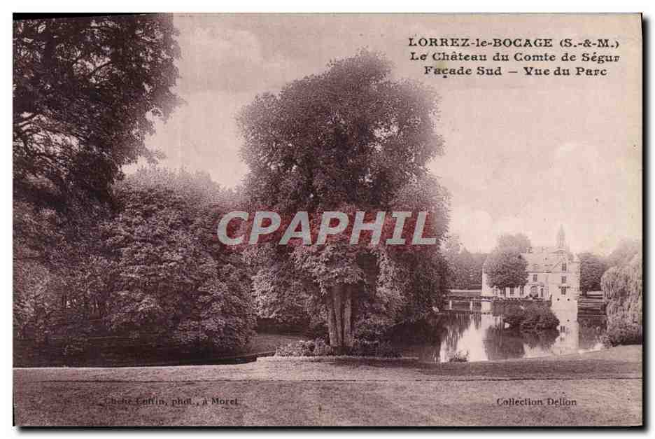 CPA Lorrez Le Bocage Le Chateau Du Comte De Segur Facade Vue Du Parc