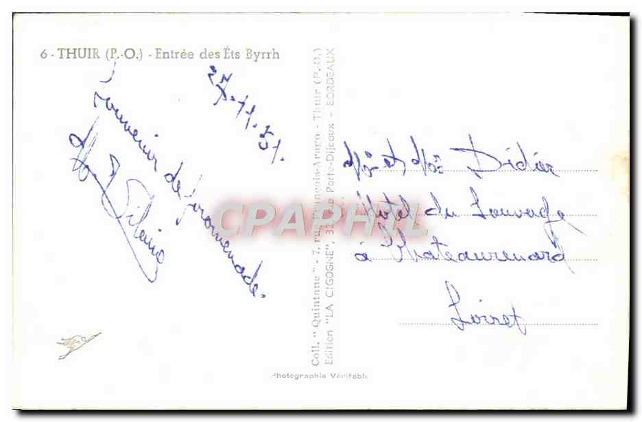 CPM Thuir Entree des Ets Byrrh Violet Freres — Rückseite