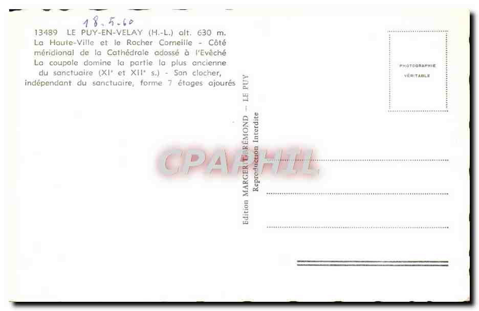 CPM Le Puy en Velay  — Rückseite