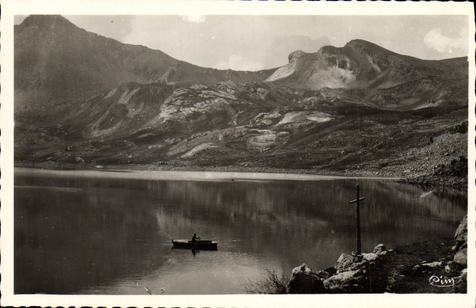 Lac d'Allos (B.-Alpes) — Promenade en barque — éditeur Pim