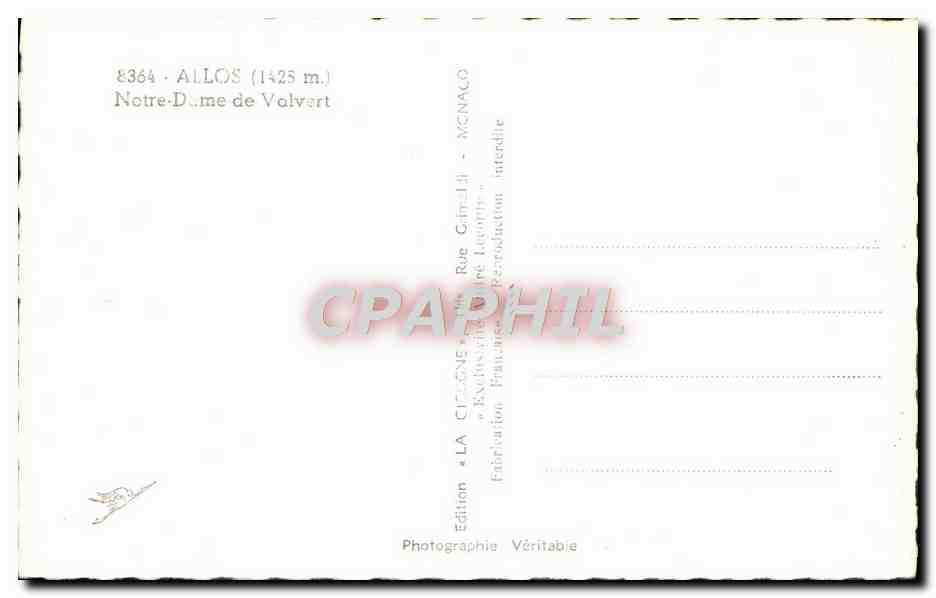 La Cigogne — Notre-Dame de Valvert — Édition La Cigogne, Allos — Verso