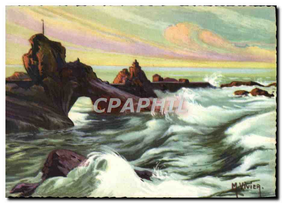 CPM Biarritz Rocher de la Vierge 