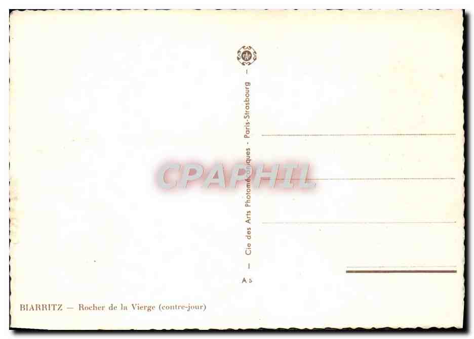 CPM Biarritz Rocher de la Vierge  — Verso