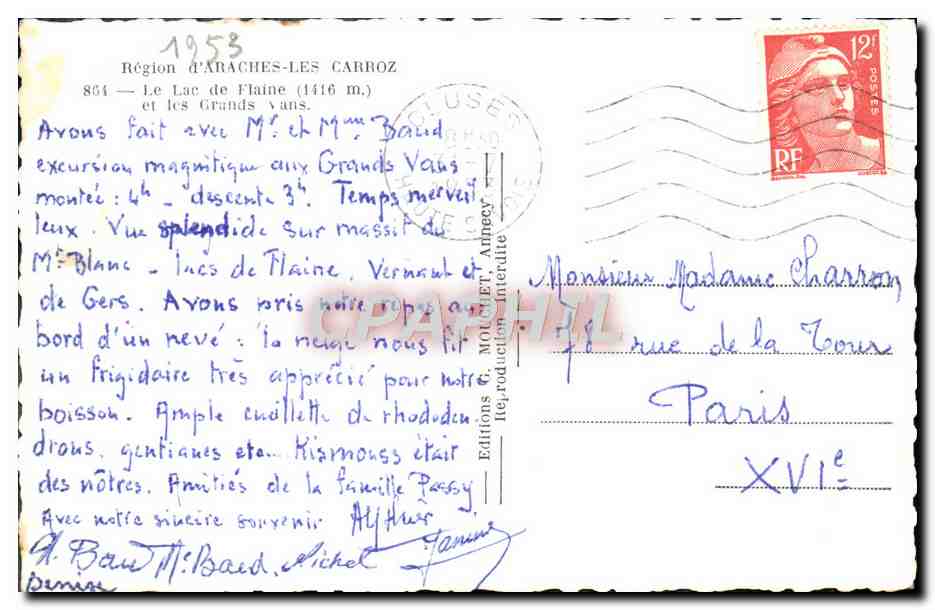 Lac de Flaine — Les Grands Vans — Éditions MOLLET ET. INTERMÉDIAIRE — Verso