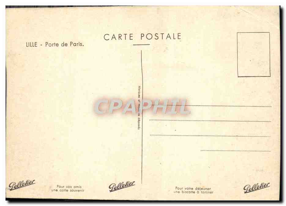 CPM Lille Porte de Paris  — Rückseite