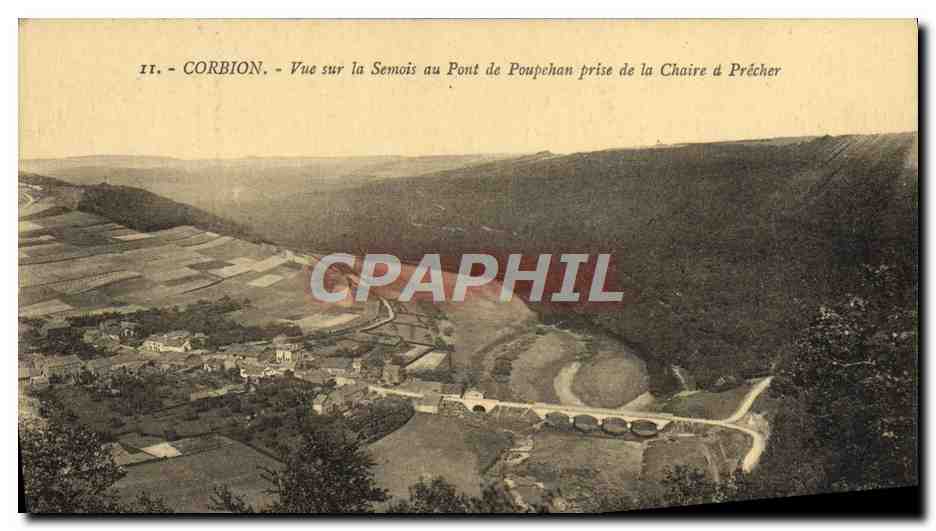 CPA Corbion Vue sur la Semois au Pont de Poupehan prise de la Chaire a Precher 