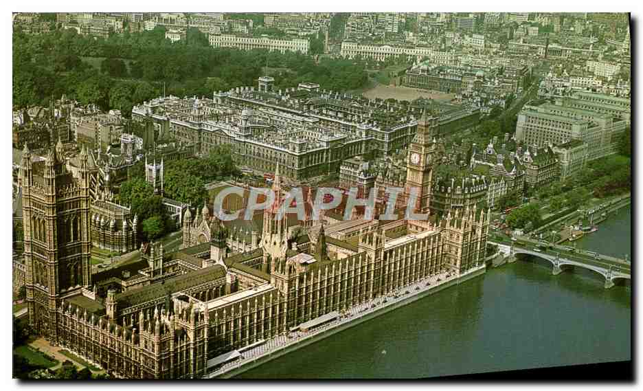 CPM Aerial View Of Houses Of Parliament Westminster Abbey And Whitehall London