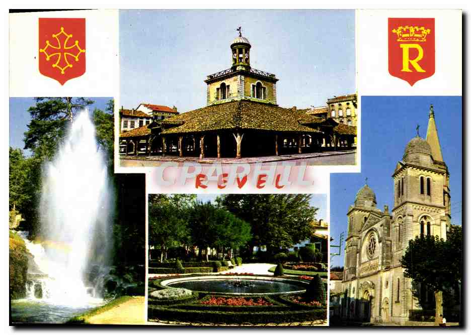 Revel — La halle (XIIe siècle), la cascade, l'église — Éditions d'Art Toulouse