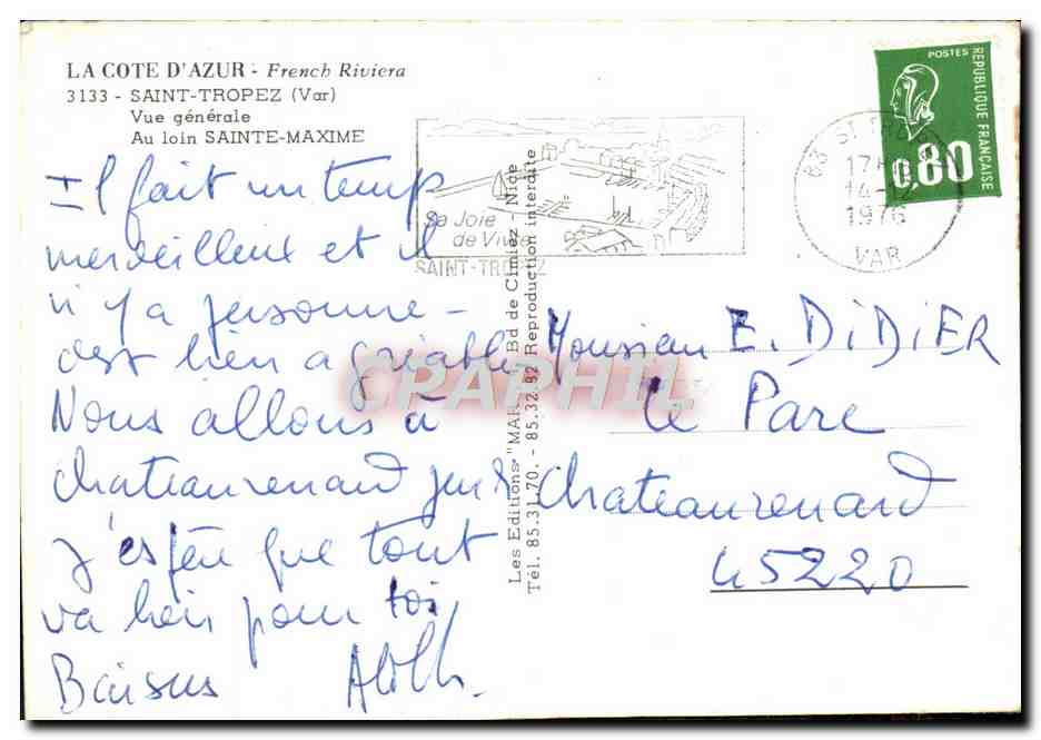 Allgemeiner Blick auf Sainte-Maxime — Die Côte d'Azur — Verlag IRIS — Rückseite