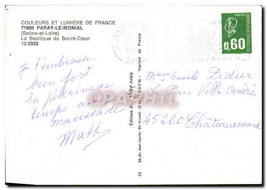 Paray-le-Monial — Basilique du Sacré-Cœur — Éditions d'Art Yvon — Reverso