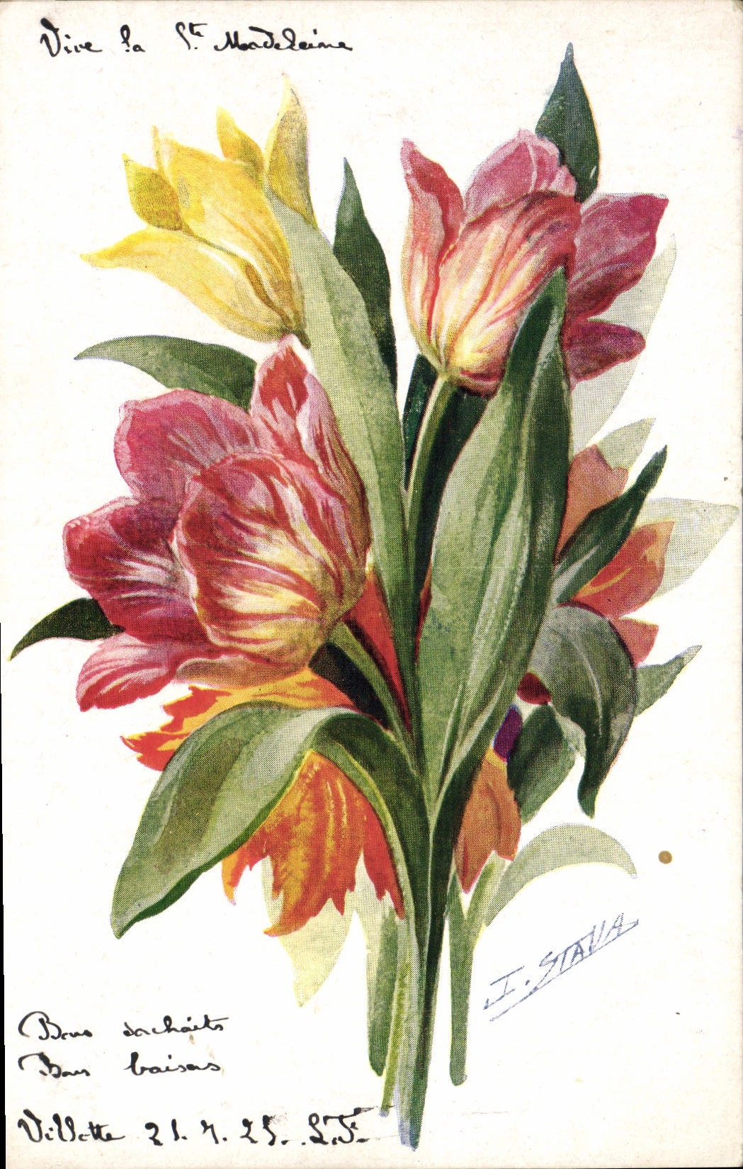 CPA Fantaisie Fleurs