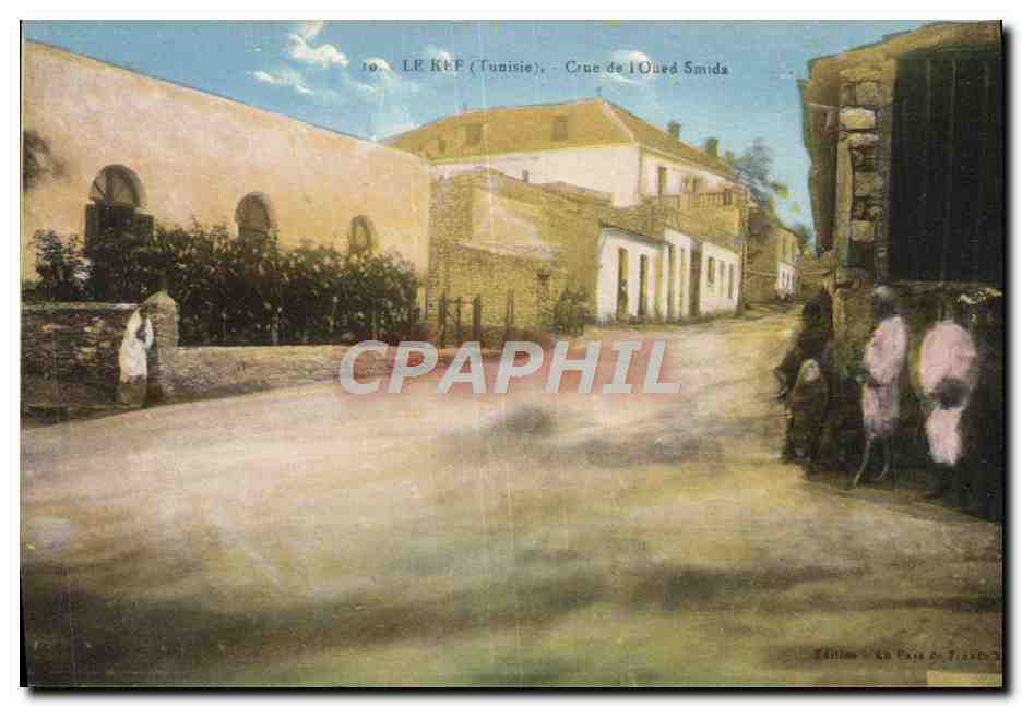 CPA Le Kef Crue De L'Oued Smida Inondations Tunisie