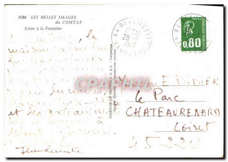 CPM Les Belles Images Du Comtat Scene a la fontaine Folklore — Verso