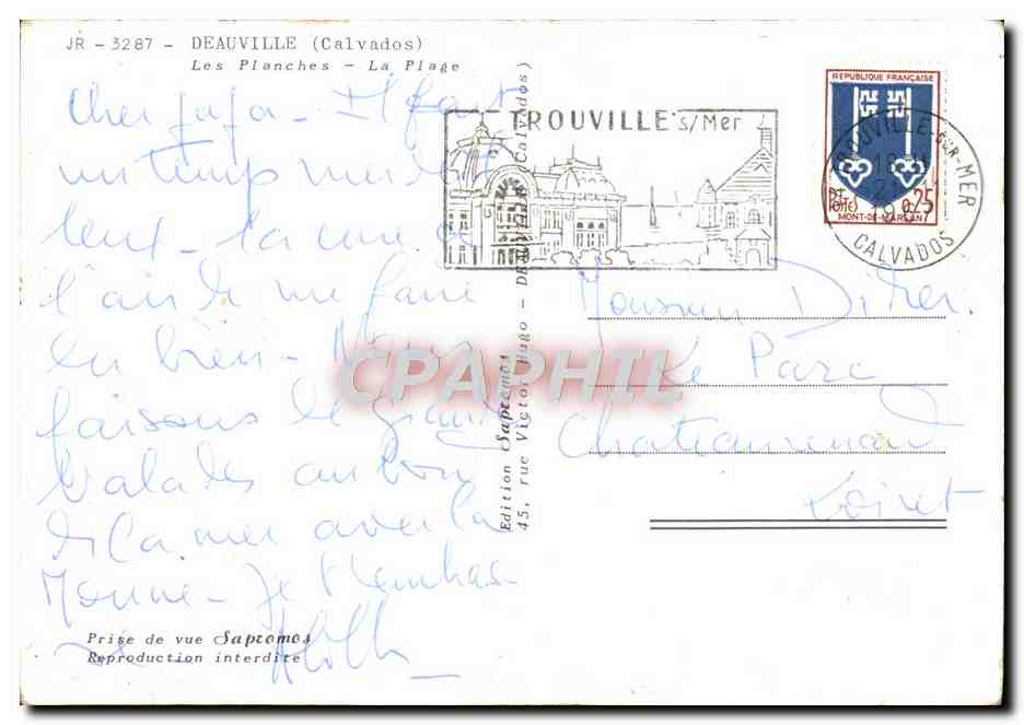CPM Deauville Les Plancher La Plage — Verso