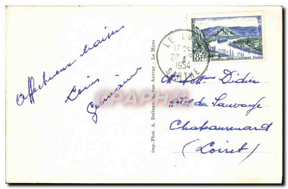 CPA Chateau Du Lude Les Jardins Et Le Loir — Verso