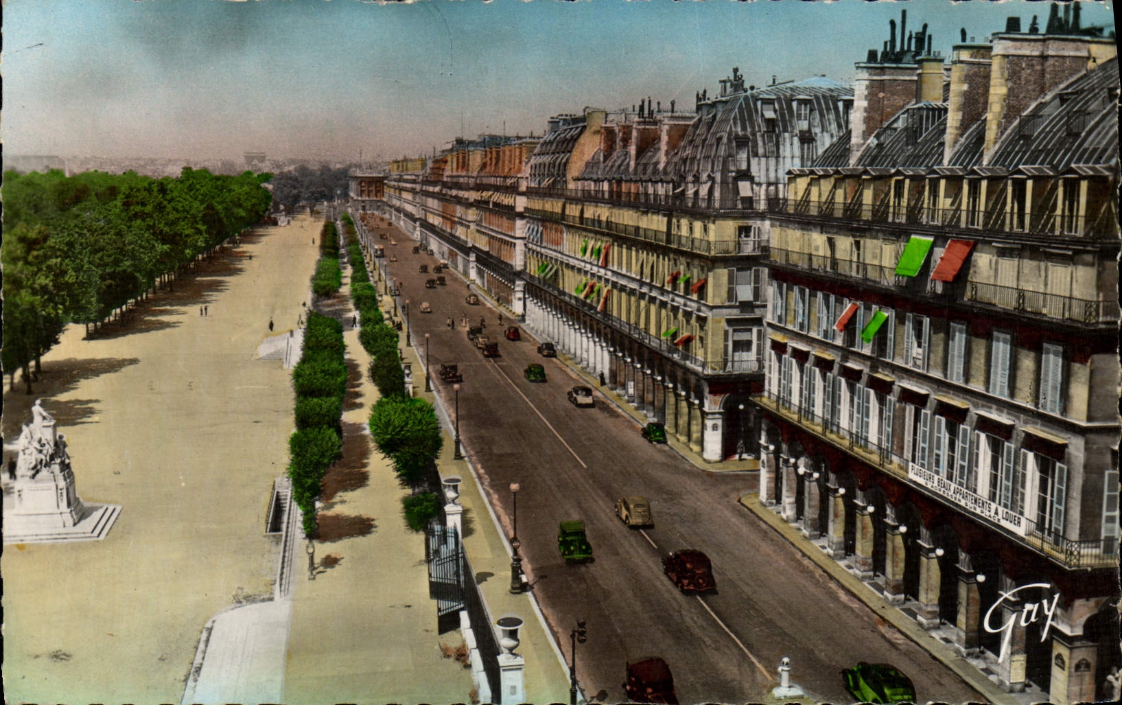 CPM Paris Et Ses Merveilles Rue De Rivoli Et Jardin Des Tuileries
