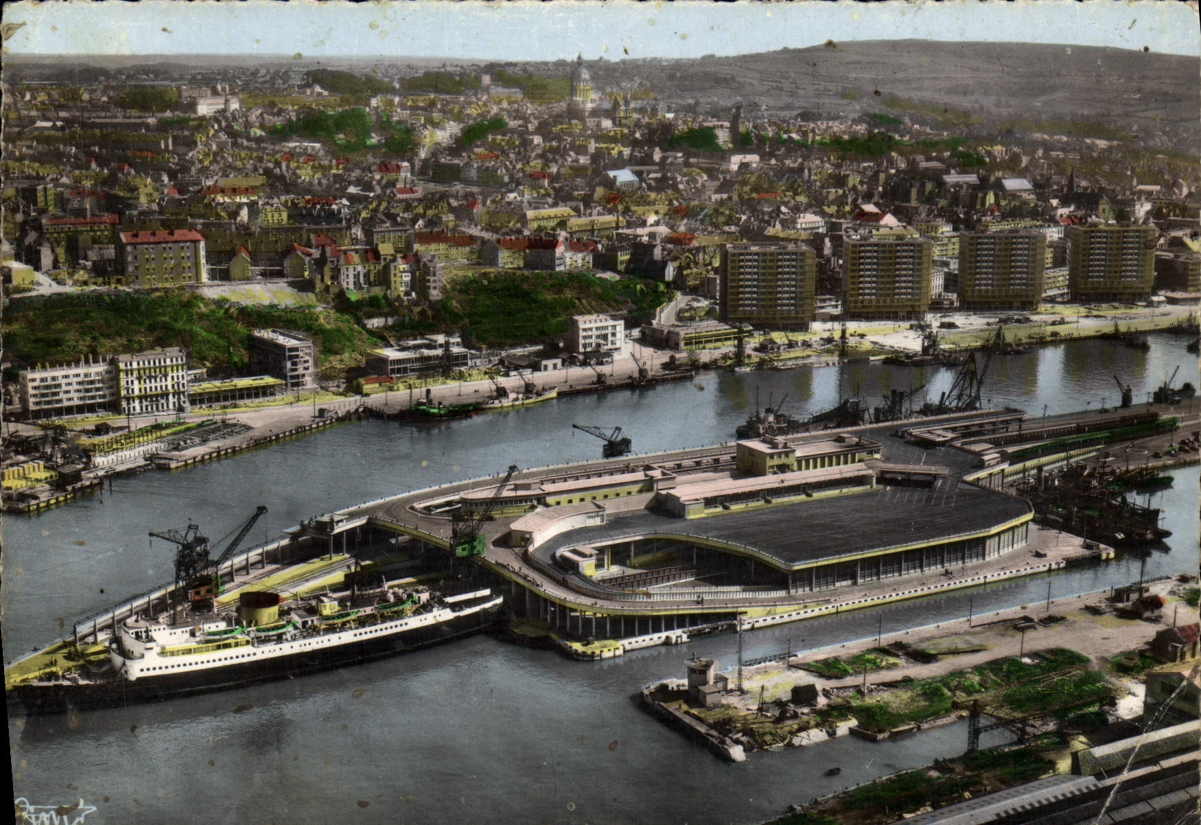 Moderne ansichtkaart Boulogne Sur Mer La Gare Maritime Bateau Paquebot