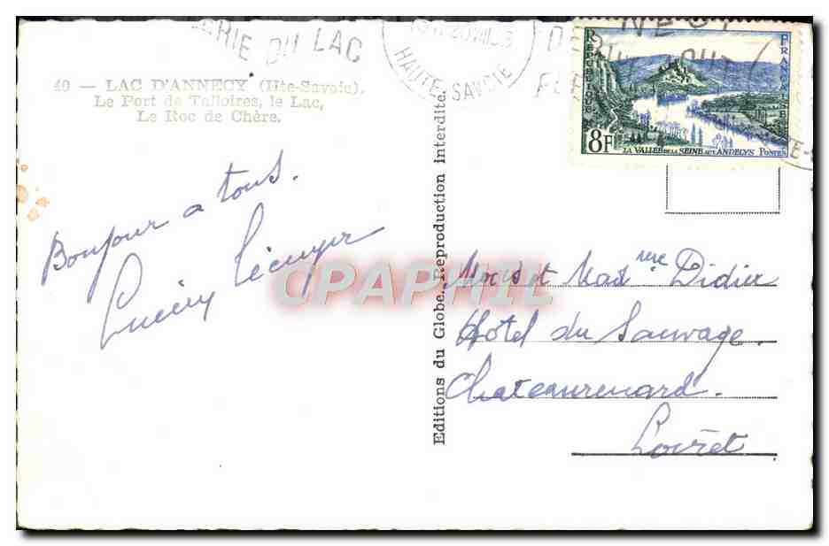 Lac d'Annecy — Le Port de Talloires, le Lac, le Roc de Chère — Éditions du Globe — Achterkant