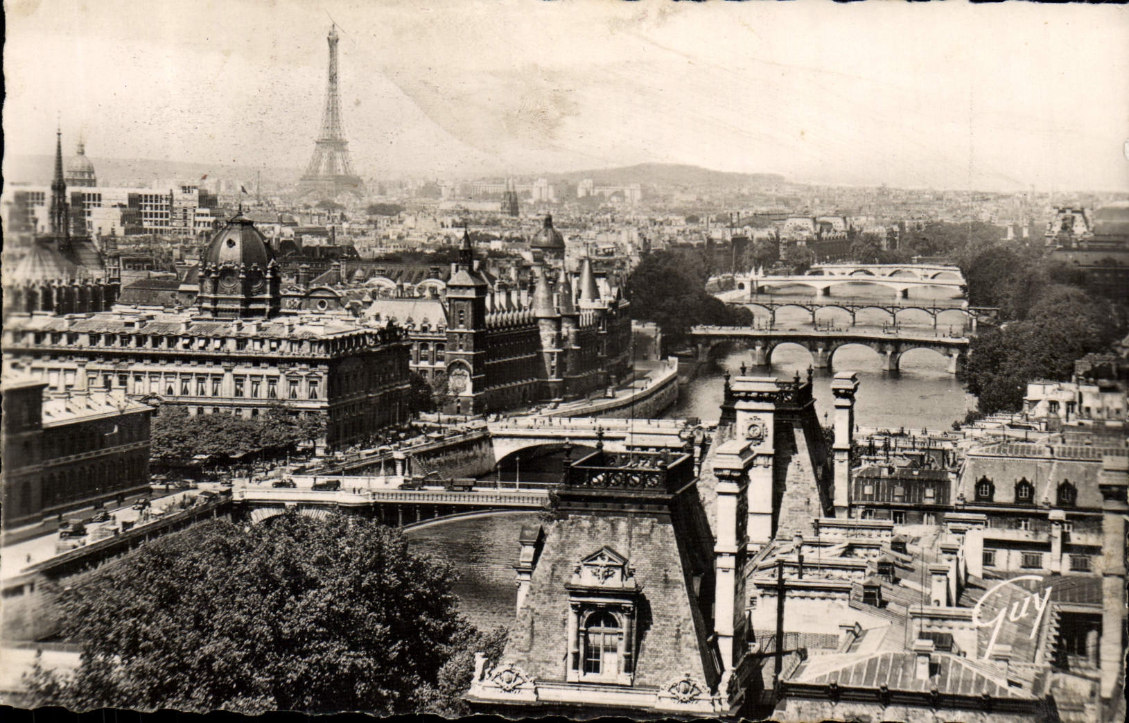 Paris et ses merveilles — Perspective des sept ponts — Éditeur André Leronte, n° 3.065