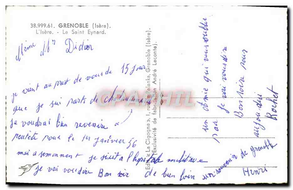 CPM Grenoble L'Isere Le Saint Eynard — Verso