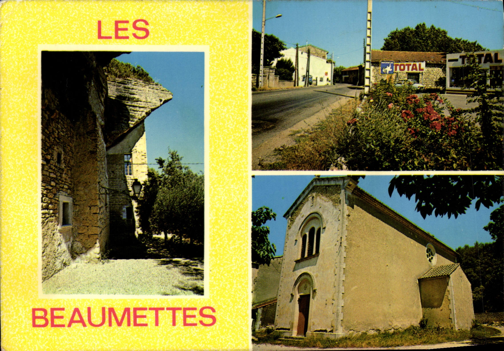CPM Les Beaumettes Entree du village L'eglise le chateau Station Total