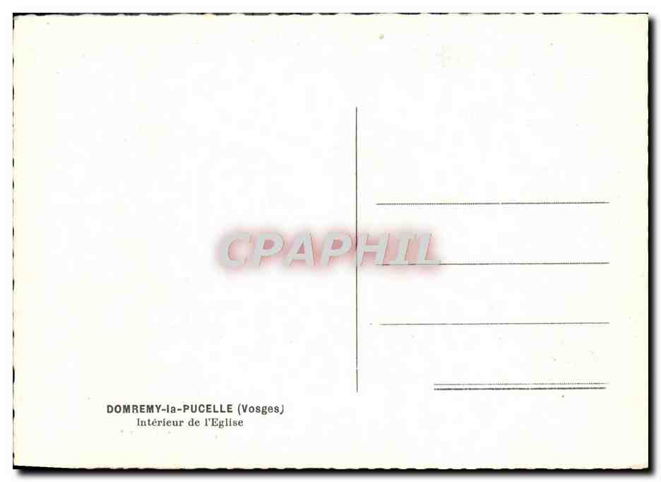CPM Domremy La Pucelle Interieur De l'Eglise — Rückseite