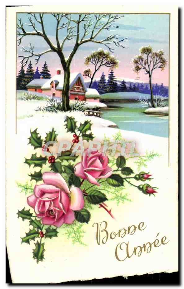 CPM Bonne Annee Fleurs