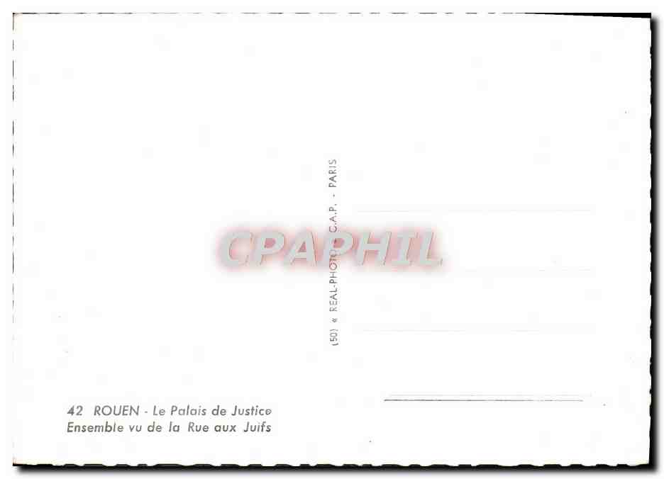 CPM Rouen Le Palais De Justice Ensemble Vu De La Rue Aux Juifs — Verso