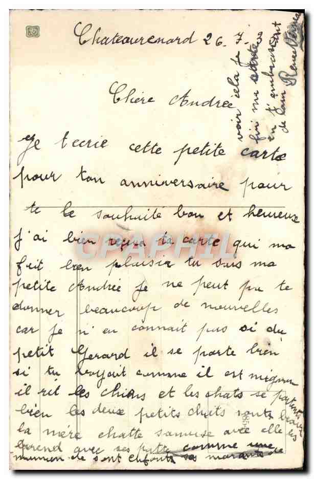 CPA Heureux Anniversaire Fleurs — Verso