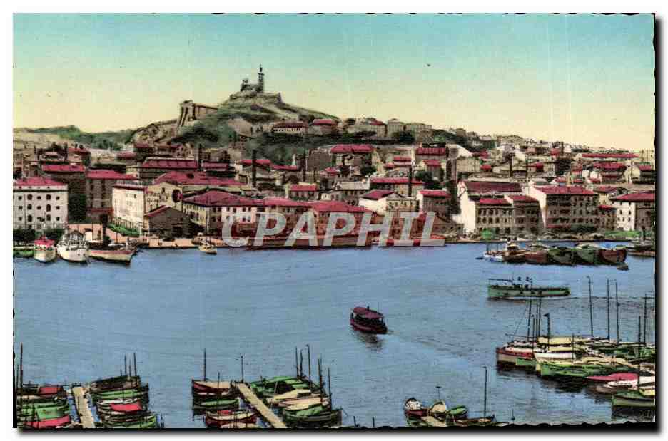 CPM Marseille Le Vieux Port Et Notre Dame De La Garde