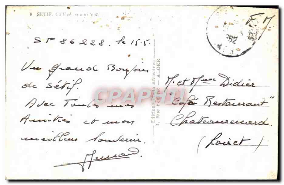 Ansicht des Großen Bosphors von Sétif — Éditions Afriques — n° 86228 — Rückseite
