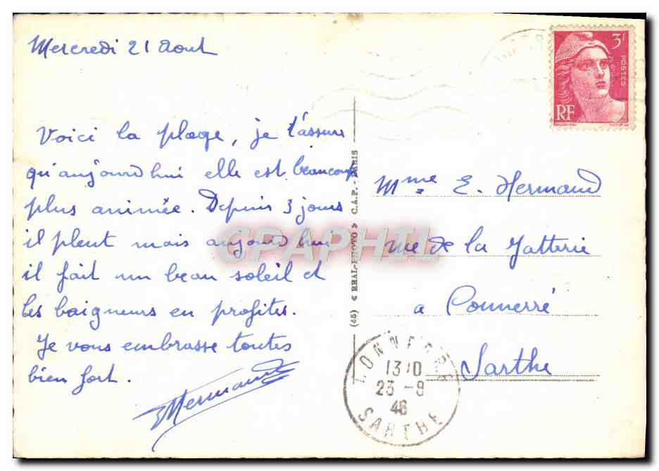 CPM Biarritz La Grande Plage — Rückseite