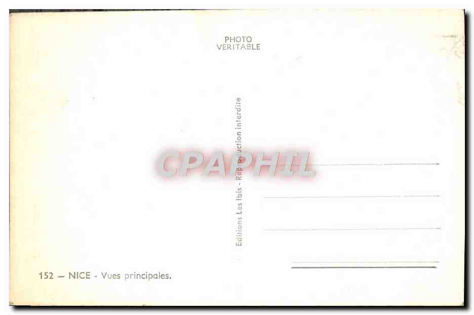 CPM Nice Vues Principales — Rückseite