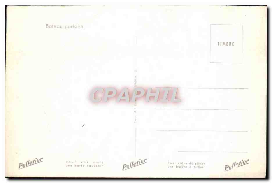 CPM Bateau Parisien Paris Peniche Mouche — Rückseite