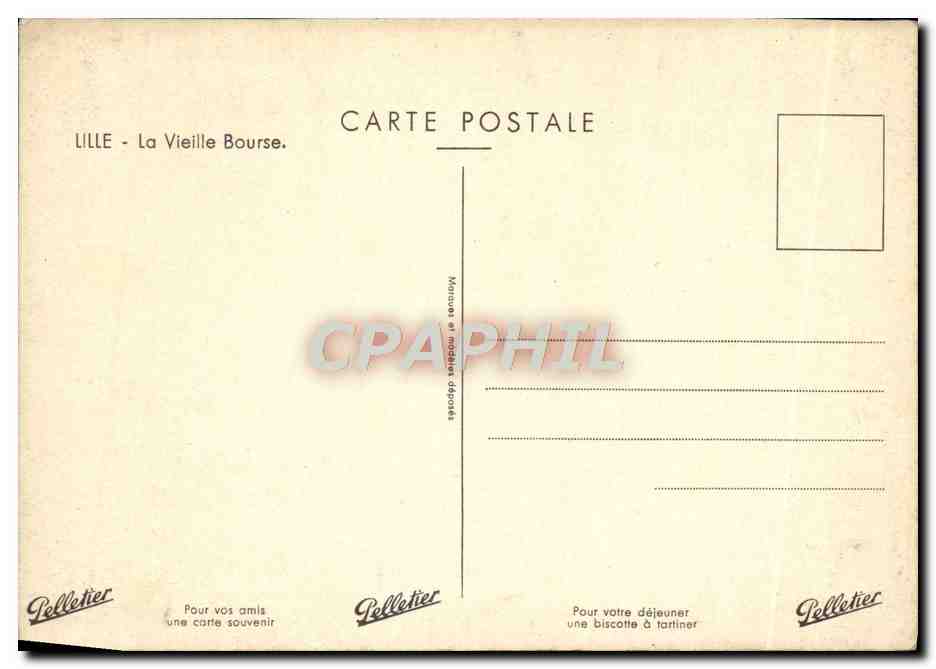 CPM Lille La Vieille Bourse — Verso