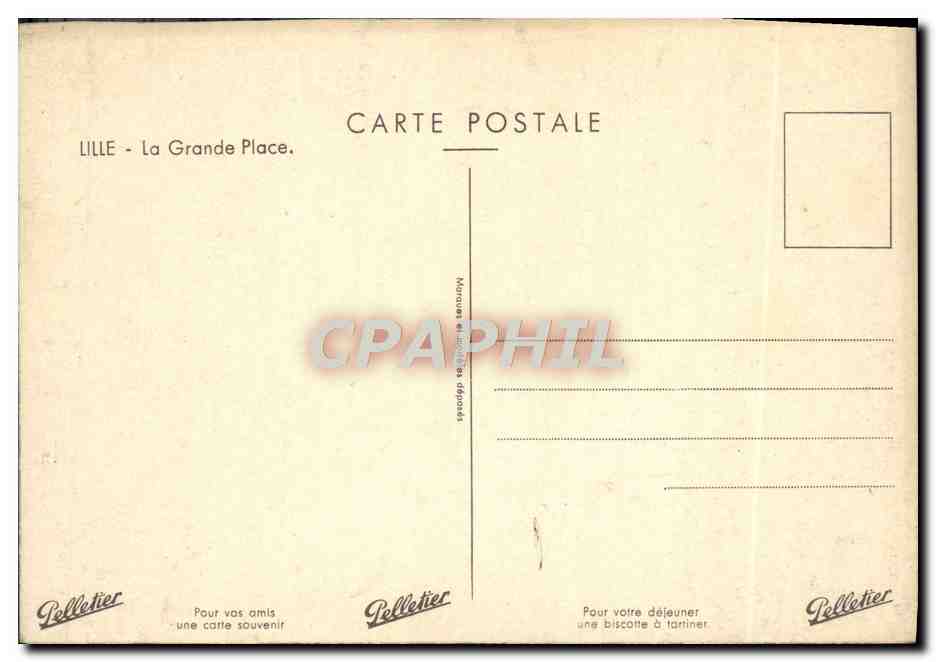 CPM Lille La Grande Place — Verso
