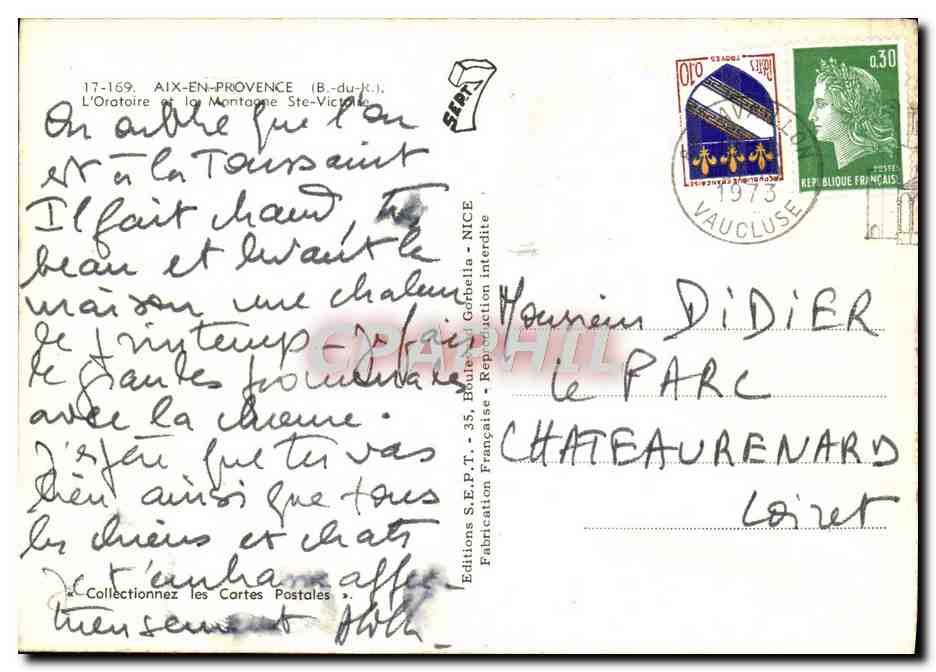 CPM Aix En Provence L'Oratoire et La Montagne — Rückseite