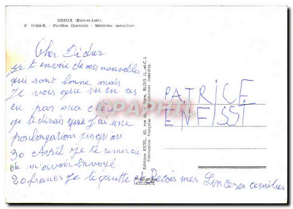 Pavillon Guersant — Dreux (Eure-et-Loir) — Éditions ESTEL — Rückseite