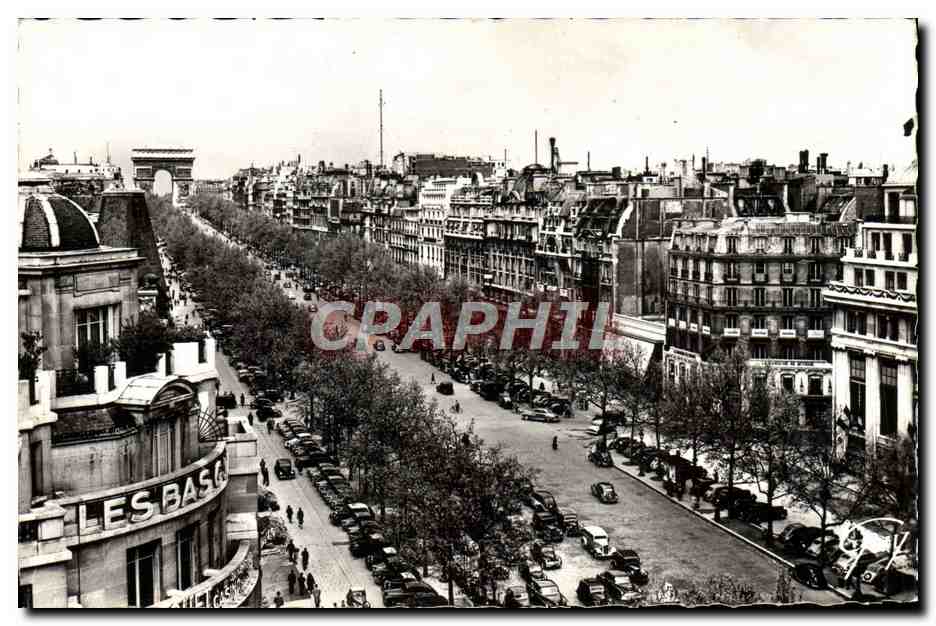 Champs-Élysées — vue générale avec l'Arc de Triomphe — André Leconte, Paris