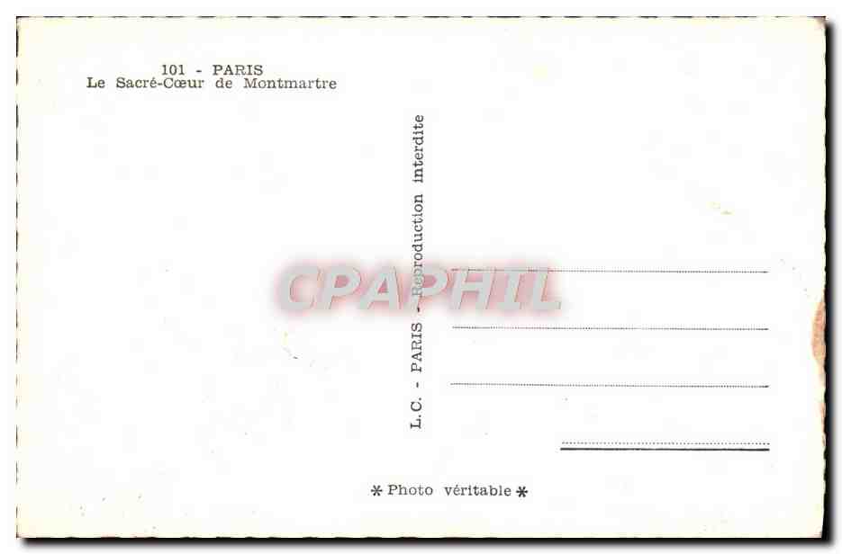CPM Paris Le Sacre Corue De Montmartre — Rückseite