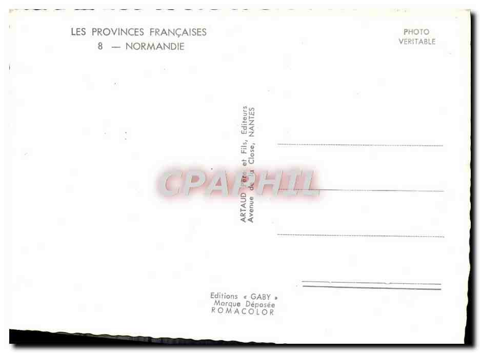 CPM Les Provinces Francaises Normandie  — Rückseite