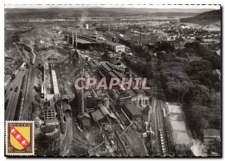 CPM Hayange Vue Generale Aerienne Sur l'Usine Siderurgie 