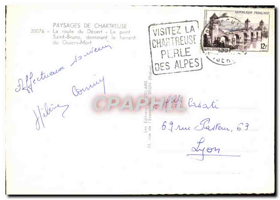 Pont de Saint-Bruno — route du Desert — éditeur Les Éditions de l'Écanson (Rhône) — Achterkant