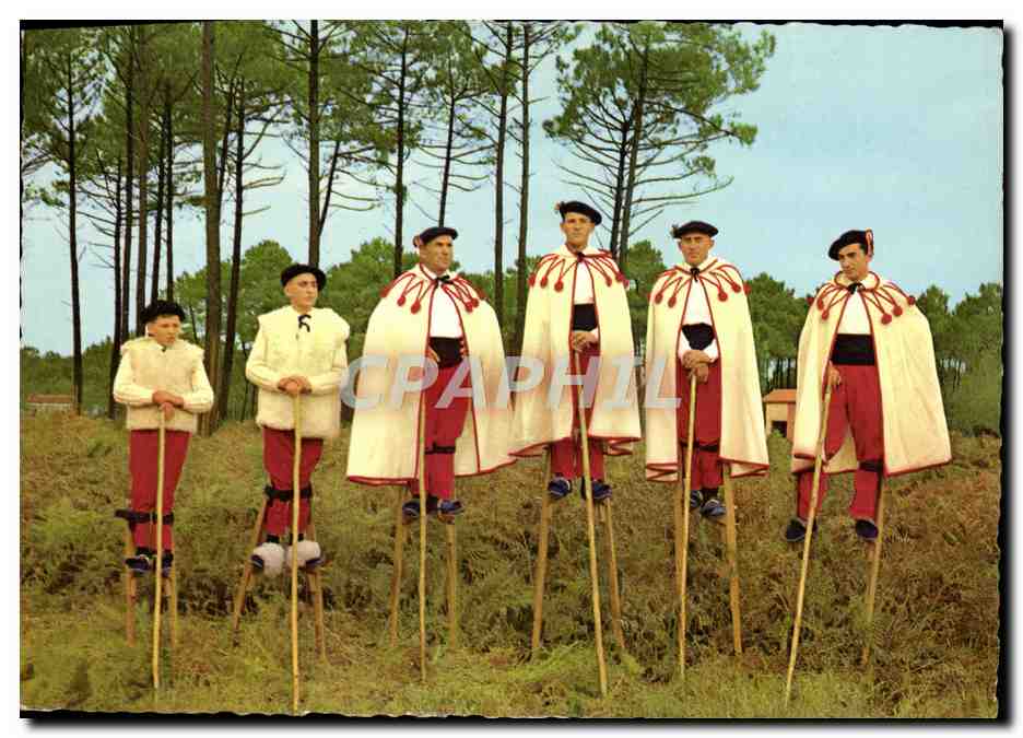 CPM Le Bordelais Pittoresque Les Tchanquayres Dans La Foret Du Porge Le Rondeau Bordelais Folklore