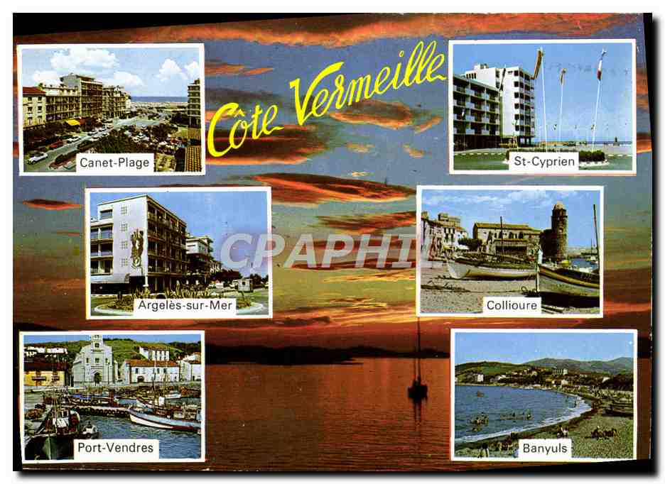 CPM Canet Plage Cote Vermeille St Cyprien Banyuls Collioure Port Vendres Argeles sur Mer