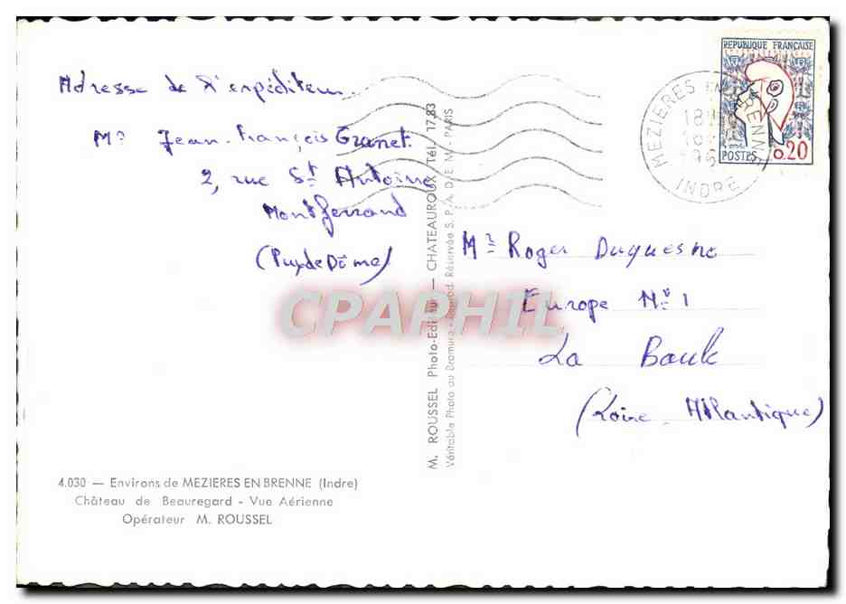 Château de Beauregard — Vue aérienne — M. Roussel Photo - Château de Beauregard S.P.A. - Paris — Verso