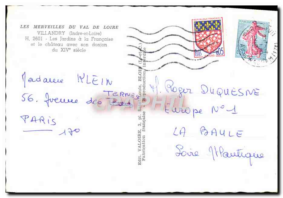 CPM Les Merveilles Du Val De Loire Villandry Les Jardins a la francaise et le cahteau avec son donjon  — Rückseite