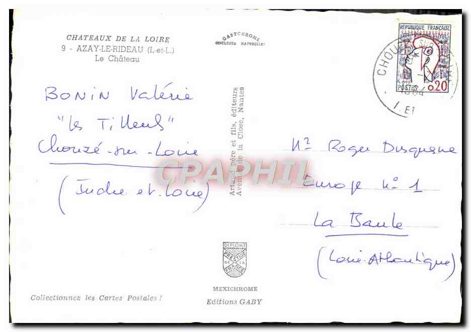 CPM Chateaux De La Loire Azay Le Rideau Le Chateau — Rückseite