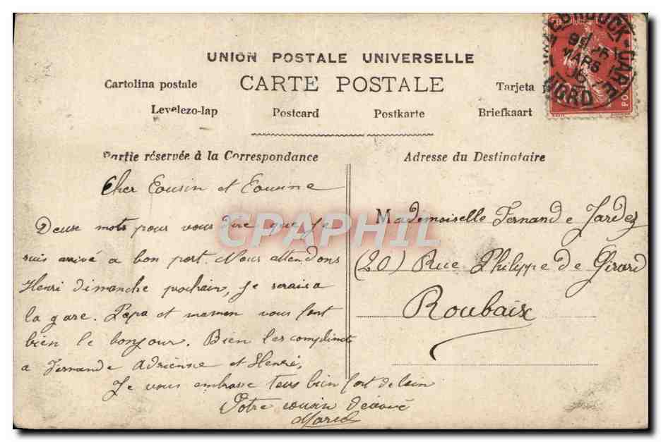 CPA Fantaisie Femme — Verso