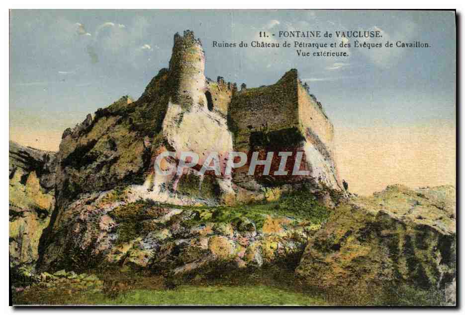 Ruines du Château de Pétrarque et des Évêques de Cavaillon — Vue extérieure — Édition Artisticque IDÉAL, Avignon-Montclar